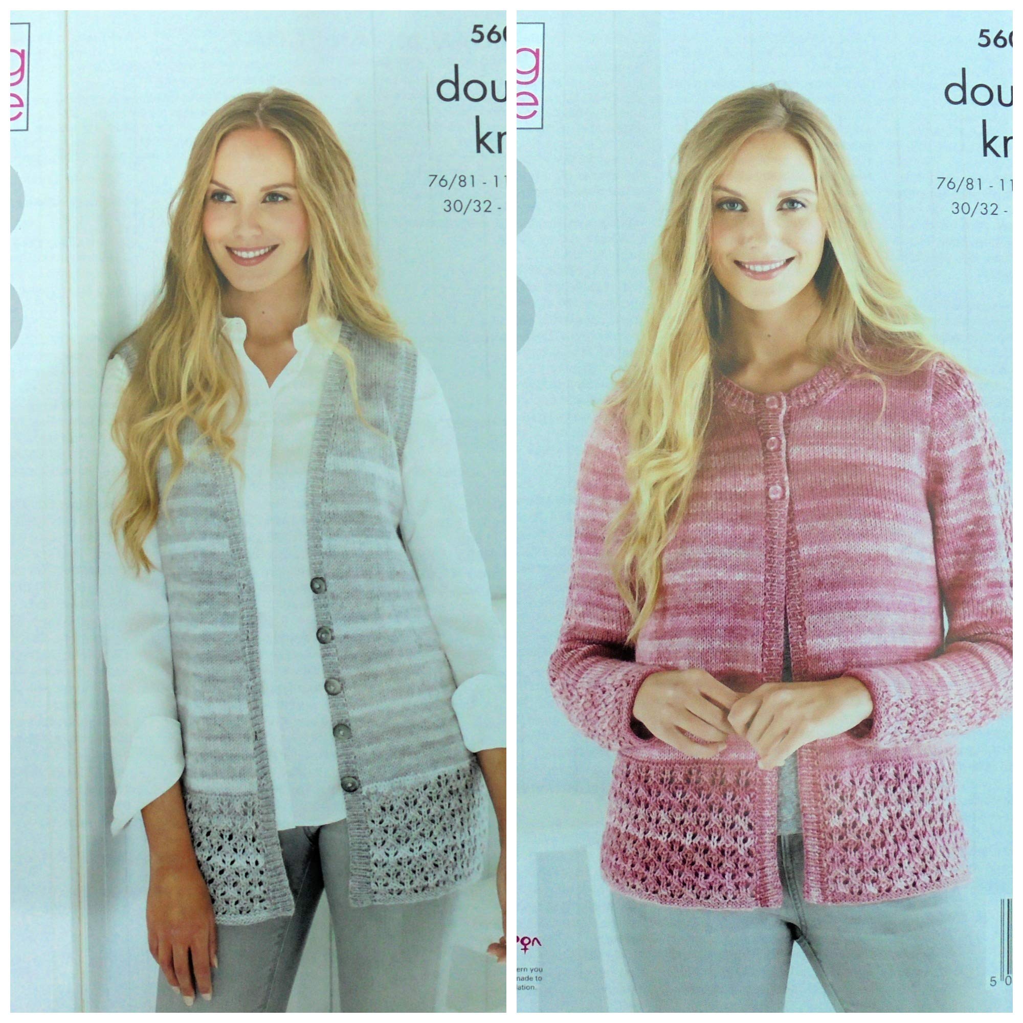 King Cole DK Knitting Pattern - 5609 Ladies Waistcoat & Cardigan