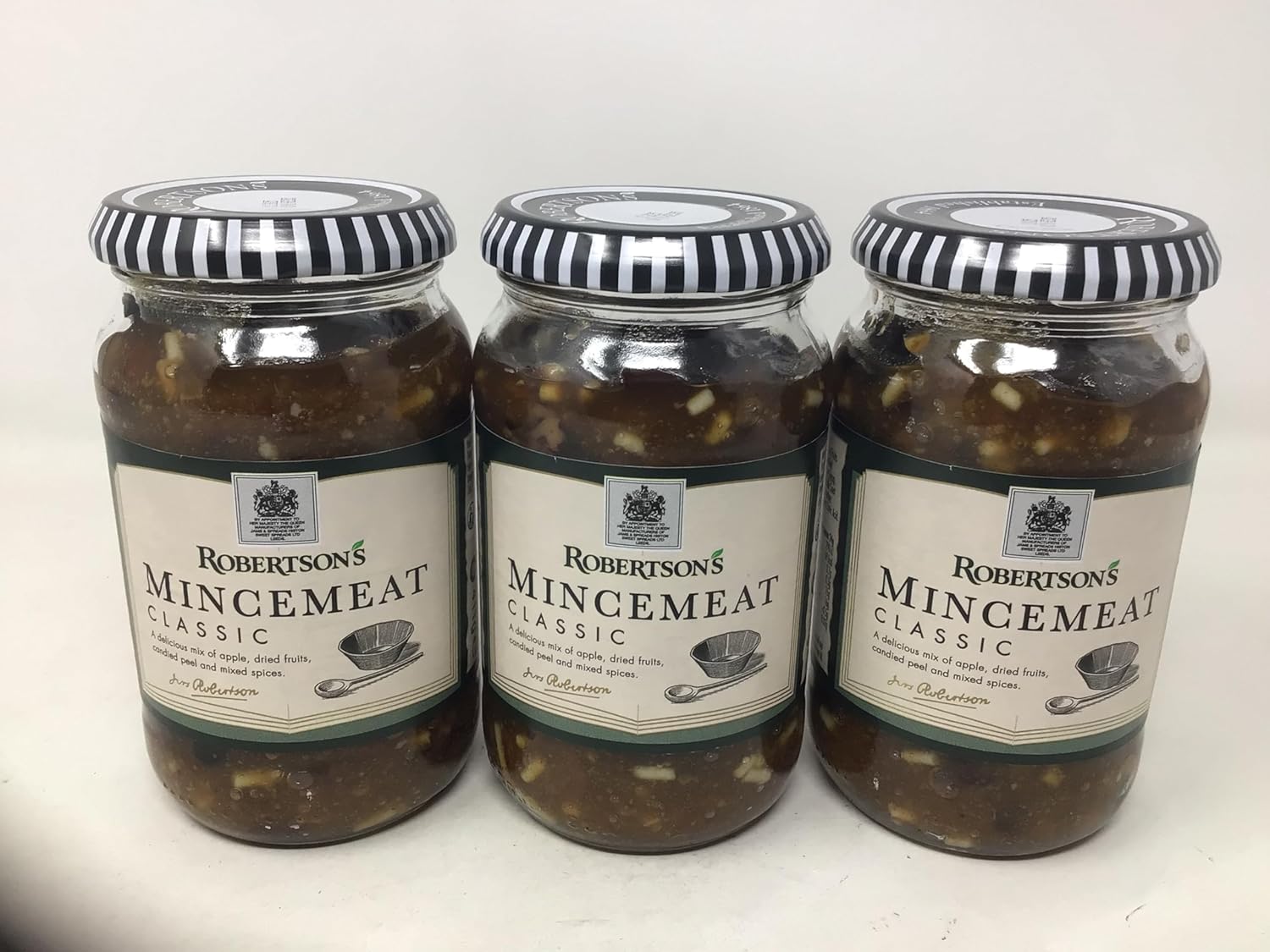 Robertson's Classic Mincemeat Pie Filling 4.5 oz (411g) Pack of 3 - Premium Apples, Raisins, Sultanas & Citrus Peel