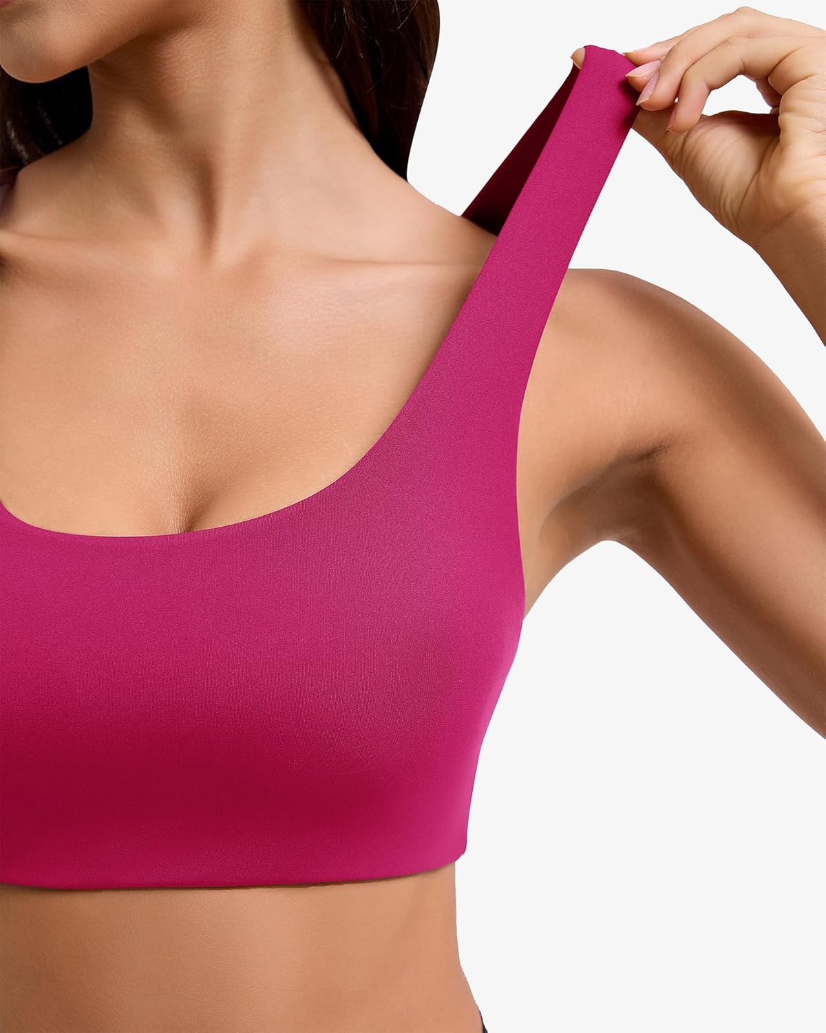 RIOJOY Sports Bras for Women, Double Lined Womens Sports Bras with Removable Pads, Racerback, Square Neck Gym Yoga Sport Bra - Image 3