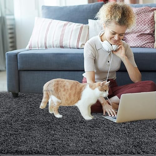 Miniatura 3 de Fashionwu Shag Rugs - Alfombras suaves y peludas para sala de estar, esponjosas y no desprende pelusa, alfombra suave y acogedora para entrada,