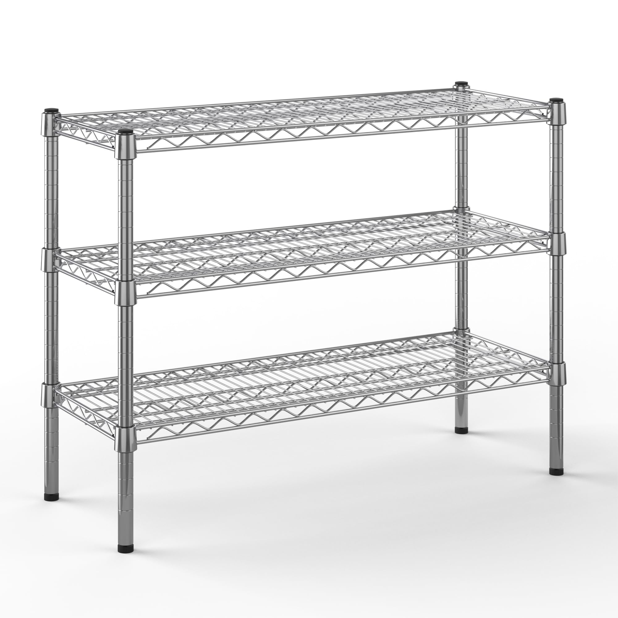 14" Deep x 36" Wide x 27" Height Wire Shelving Kit | 3-Tier | NSF Commercial Storage Rack Unit