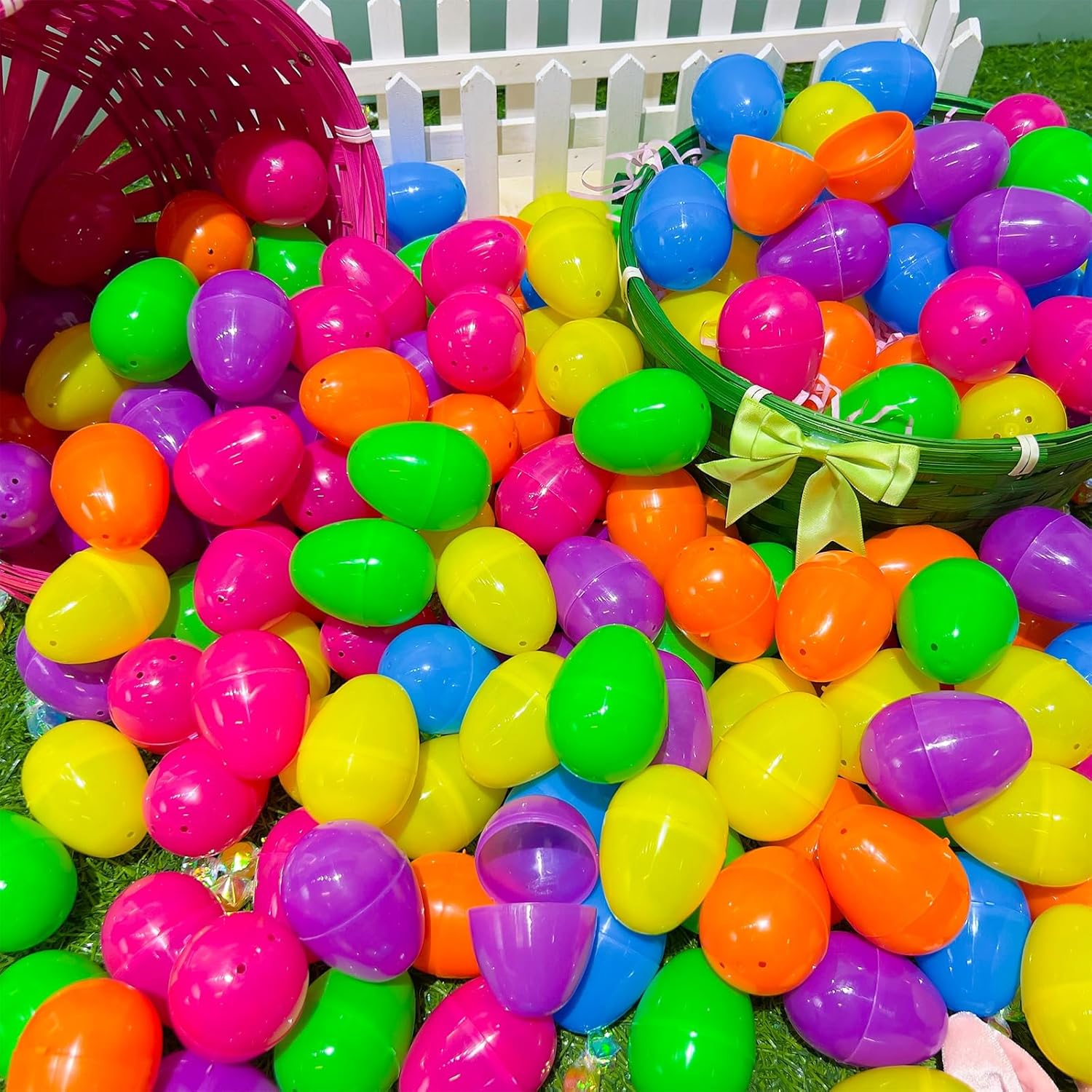 TURNMEON 500 Count 3.1 Inch Large Plastic Easter Eggs Bulk Fillable Empty Eggs for Easter Basket Stuffer Filler Eggs Hunt Filling Treats Theme Party Favors Classroom Prize Supplies Decoration - Image 6