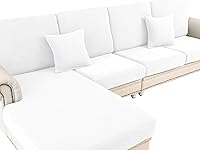 Vista 8 de Fundas de Cojines de Sofá para Sofá Seccional en Forma de L Lavables Asiento Separado Chaise Funda de Sofá Fundas Elásticas para Sofá con 2 Fundas
