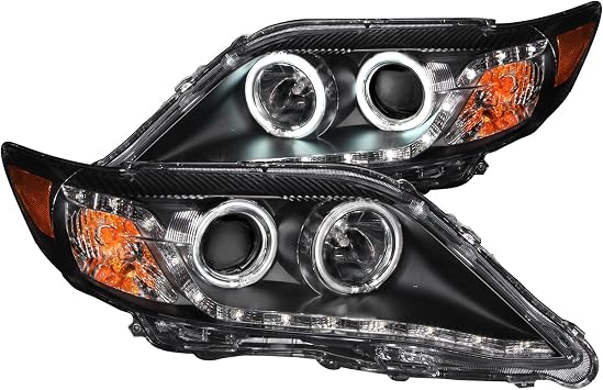 Anzo USA 121442 Black Halo Projector Headlight with Clear Lens and Amber Reflector for Toyota Camry