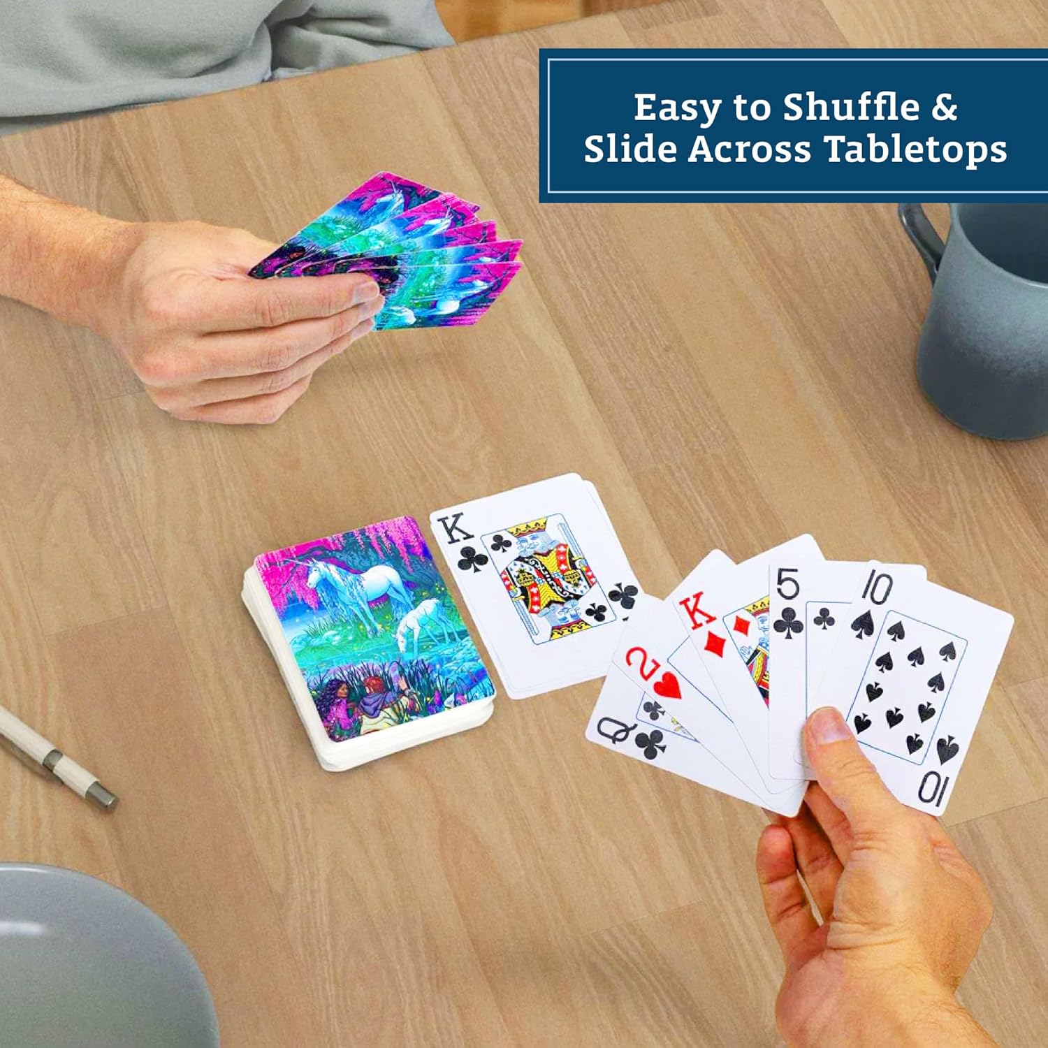 Boardwalk Puzzles Finding Unicorns, Featherlight Unique Playing Cards, Fun Themed Deck for Home and Travel