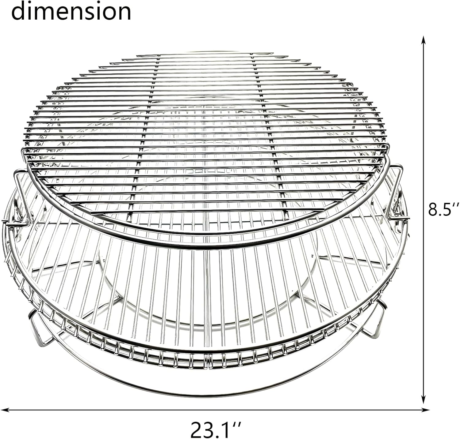 Cast Iron Pizza Stone，Grill Cooking Grates Stack Rack System Kit for BGE, Big Green Egg XL, Kamado Joe Big Joe 24inch Charcoal Grills