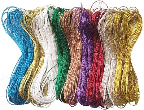 levylisa 18 Skeins Metallic Embroidery Thread Embroidery Floss-Cross Stitch Threads for Embroidery and Decorative Sewing 9 Colors