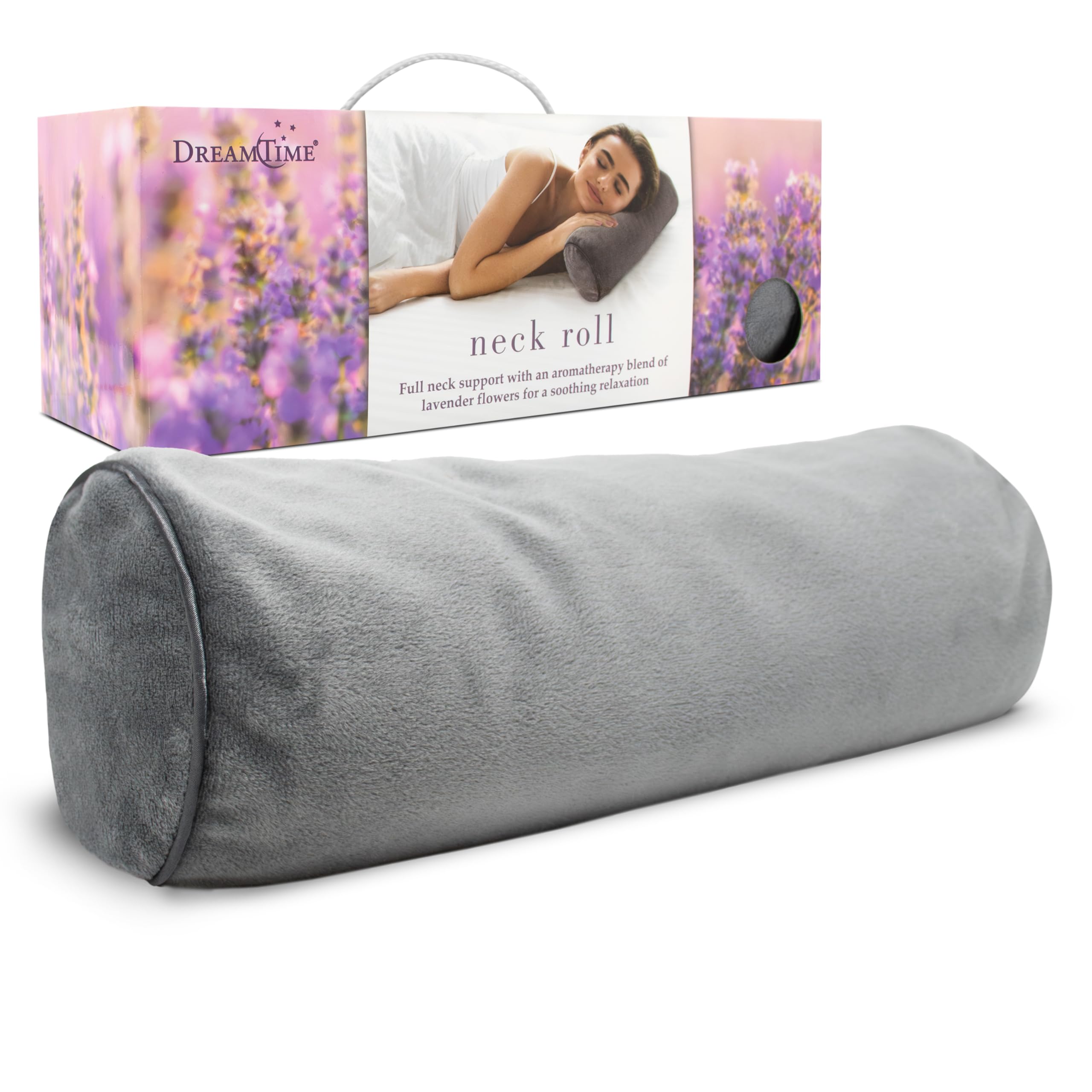 DreamTime Dreamtime Neck Roll Pillow, Buckwheat Filling, Soothing Lavender Scent, Neck Pillow for Great Sleep