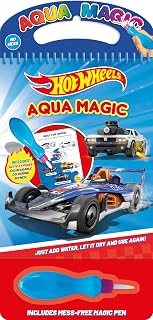 Hot Wheels Magic Water Paint Book with Water Pen Reusable Activity Pad No Mess Coloring for Kids Travel Activity Book Magic Drawing Set