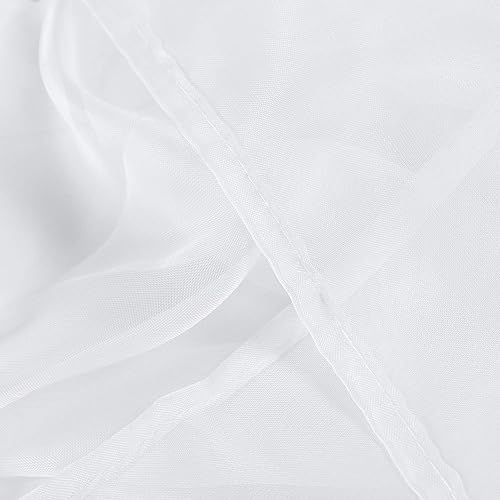 Miniatura 5 de DONREN Cortinas traslúcidas blancas con bolsillo para barra, paneles de cortina de gasa transparente para dormitorio y sala de estar (52 x 84