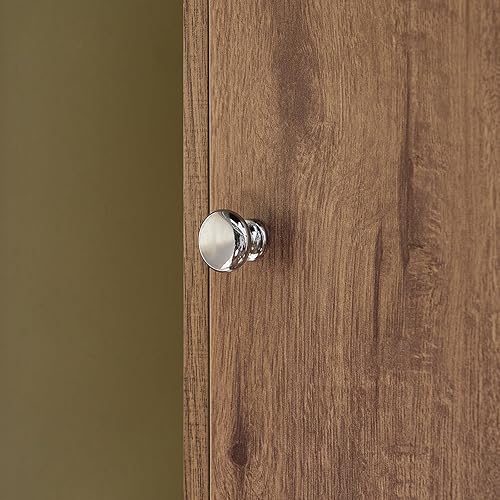 Miniatura 6 de Haotian BZR34-PF, Armario alto de baño natural con 1 cajón, 2 puertas y estantes ajustables, estante de baño, armario alto de baño de 7.87 x 7.87 x