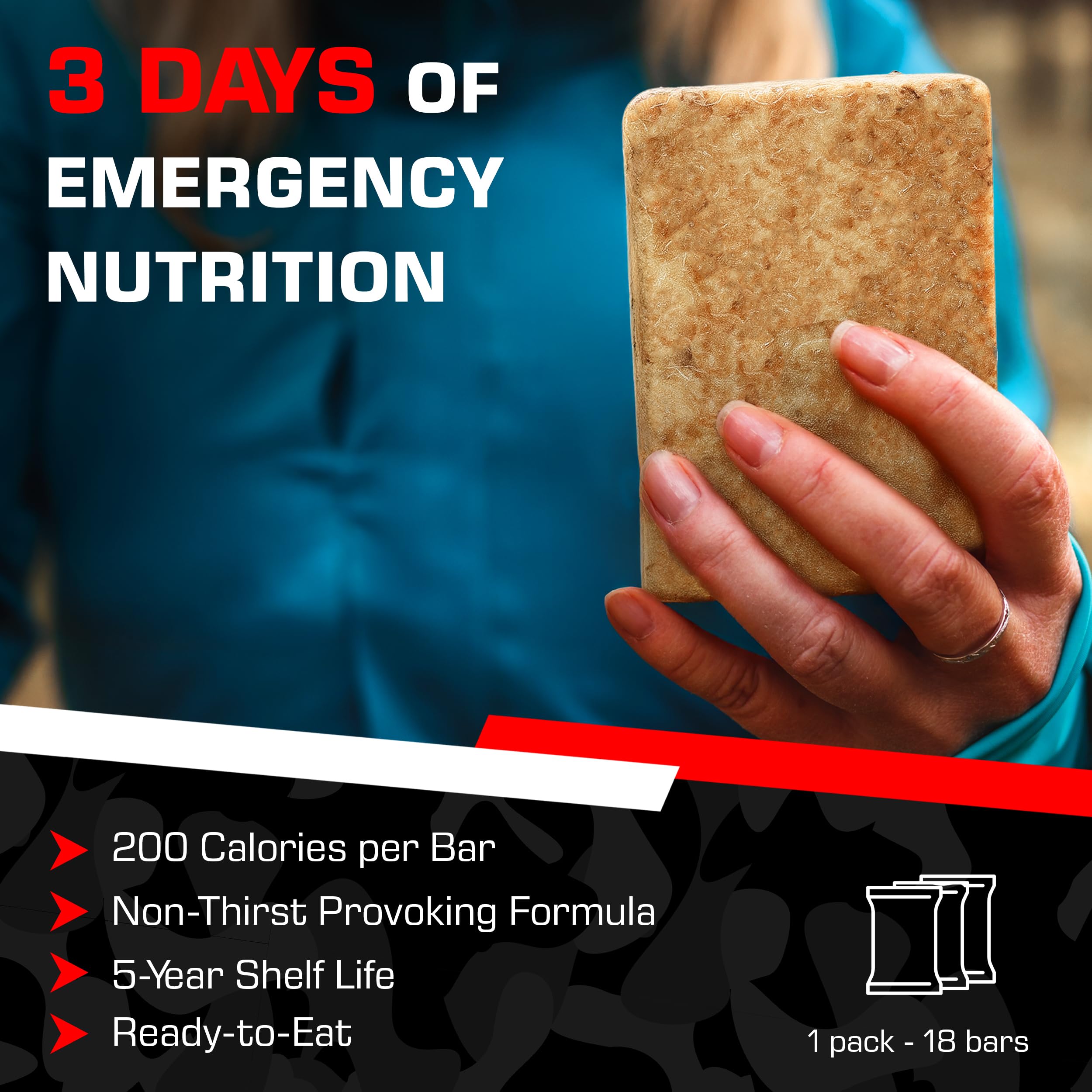 Datrex 3600 Emergency Food Bar - 3 Day/72 Hour Bar - Single Pack