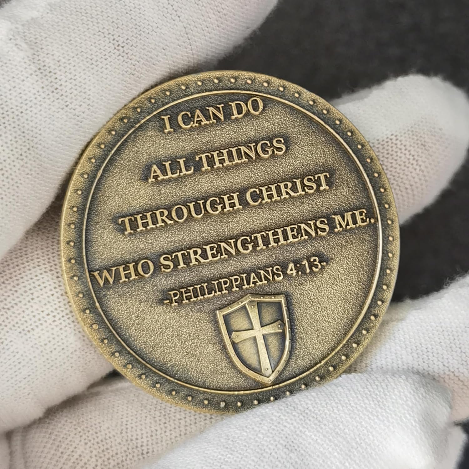 Armored Knight Christian Challenge Coin I Can Do All Thing Through Christ Bible Verses Gift