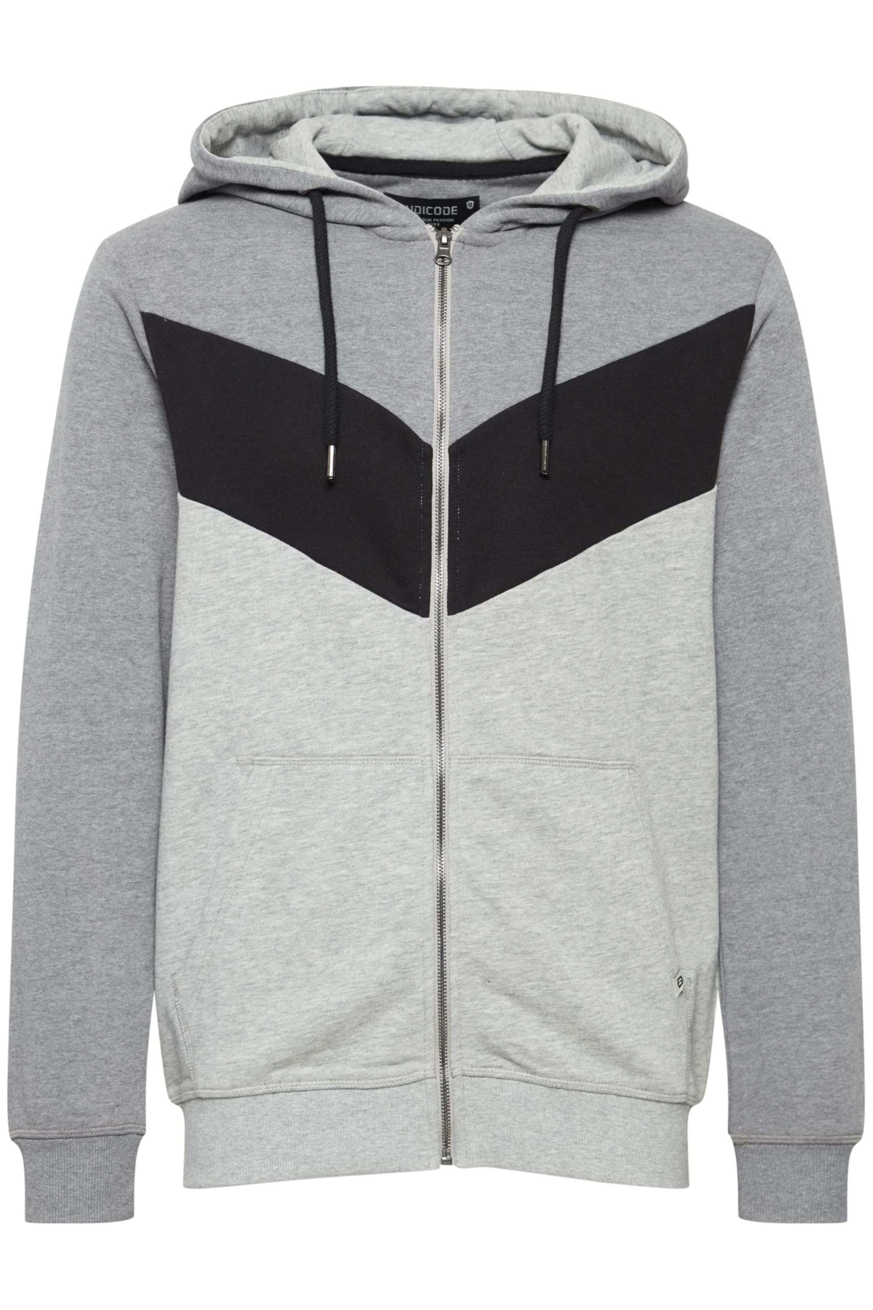 Indicode IDPock Herren Sweatjacke Kapuzenjacke Hoodie mit Kapuze und Reißverschluss Color Block Design