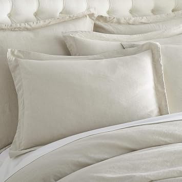Levtex Home - 100% French Flax Linen - Standard Sham - French Flax Washed Linen - Natural - Sham Size 26 x 20in.