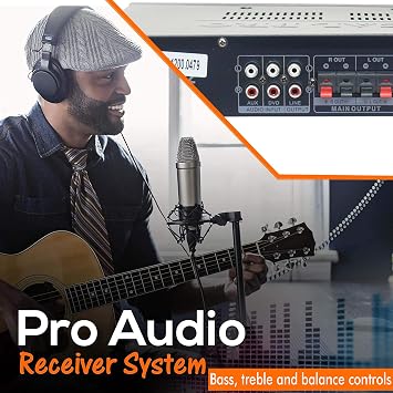 1200 Watts Integrated Amplifier with Dual 1/4'' mic inputs with Volume and Echo Controls, USB and SD Card Inputs, Plays .mp3 Files from USB Drives and SD Cards, Display Screen by Technical Pro
