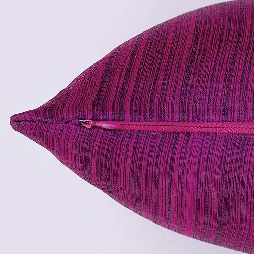 Miniatura 3 de The White Petals Fundas de almohada rectangulares color rosa fucsia para sofá, sofá y cama (12 x 16 pulgadas, paquete de 2)