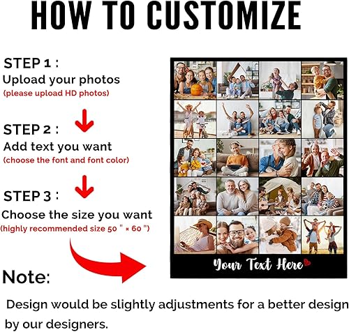 Miniatura 2 de Manta personalizada con imagen, manta de forro polar suave personalizada con fotos y texto para aniversario, cumpleaños, mantas personalizadas de