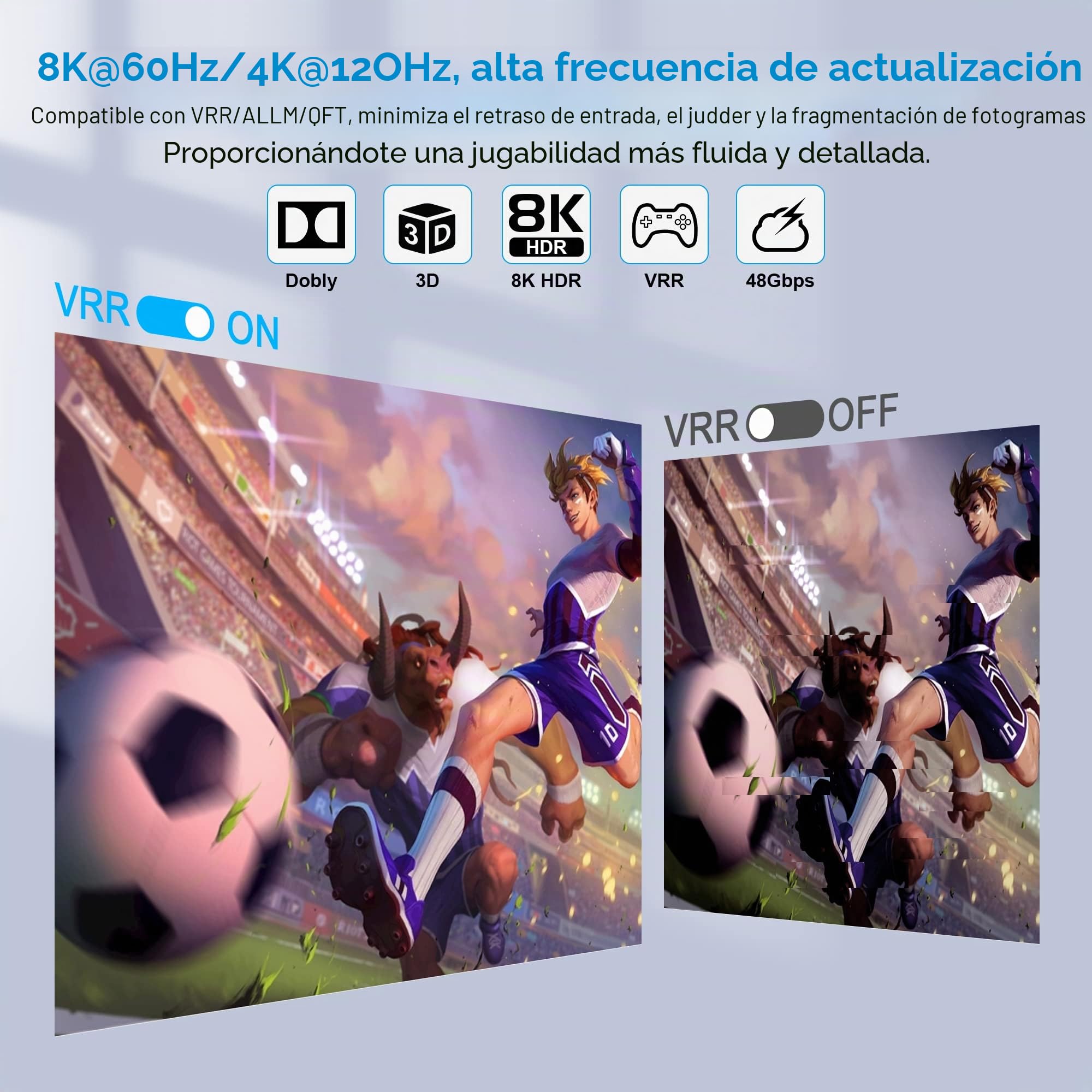 Conmutador HDMI 4K 120Hz 5 en 1 Divisor de Salida con Control Remoto - 8K @60Hz/4K @120Hz HDMI Switcher 5 Puertos para PS5, Xbox, PS4, PC TV