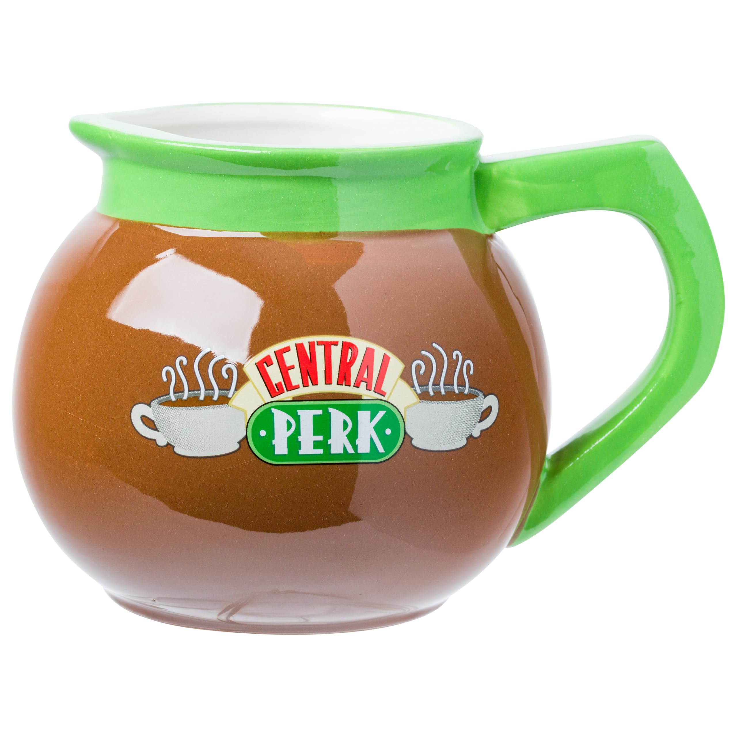 Silver Buffalo FRIENDS TV Central Perk Coffee Pot, 3D Sculpted Mug, 20oz