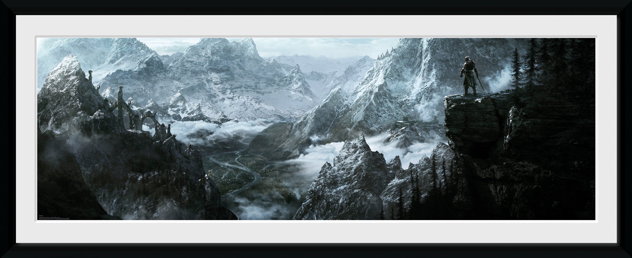 GB eye LTD PFD270 , Skyrim, Vista, Framed Print, 75x30cm, Wood, Multi-Colour, 75 x 44 x 3 cm
