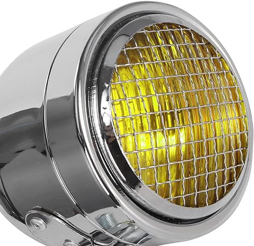 Miniatura 5 de Faros delanteros retro para motocicleta, lámpara de aleación vintage, 4.331x5.197 in, faro clásico para motocicleta, luz brillante, marco a prueba