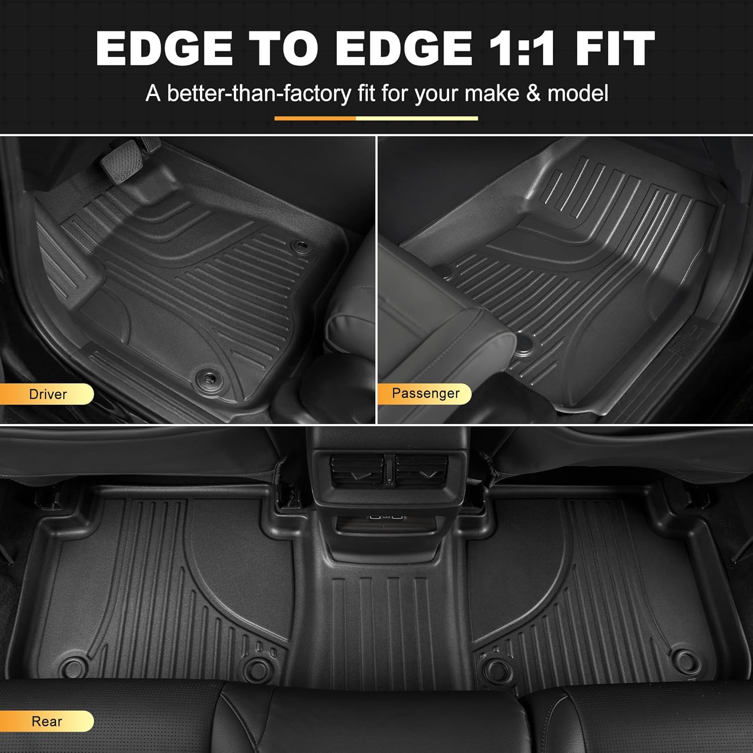 for 2026 HRV Floor Mats: All Weather Floor Mats & Cargo Liner Custom Fit 2023-2025 2026 Honda HRV (Include Hybrid) & Acura ADX 2025-2026: Anti Skid 1st & 2nd Row & Trunk Mat for HR-V Accessories - Image 2