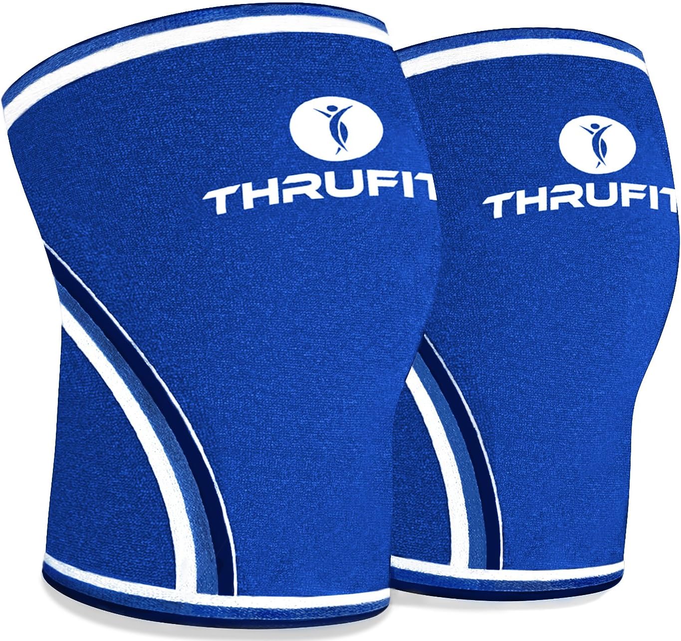 Knee Sleeve (1 Pair) 7mm Neoprene – Support & Compression for Squats, Weightlifting & Powerlifting – Crossfit Sleeves Reduces Injury Risk and Eases Knee Pain – Both Men & Women
