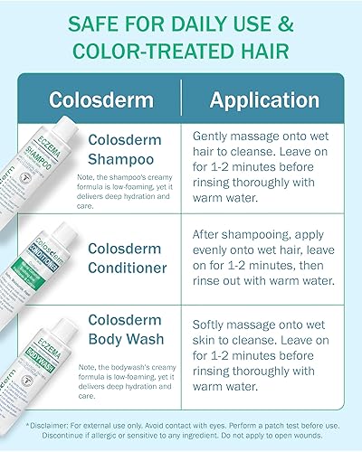 Miniatura 3 de Champú y acondicionador en crema para eczema, tratamiento del cuero cabelludo para pieles sensibles para niños y adultos, calostro y avena coloidal,