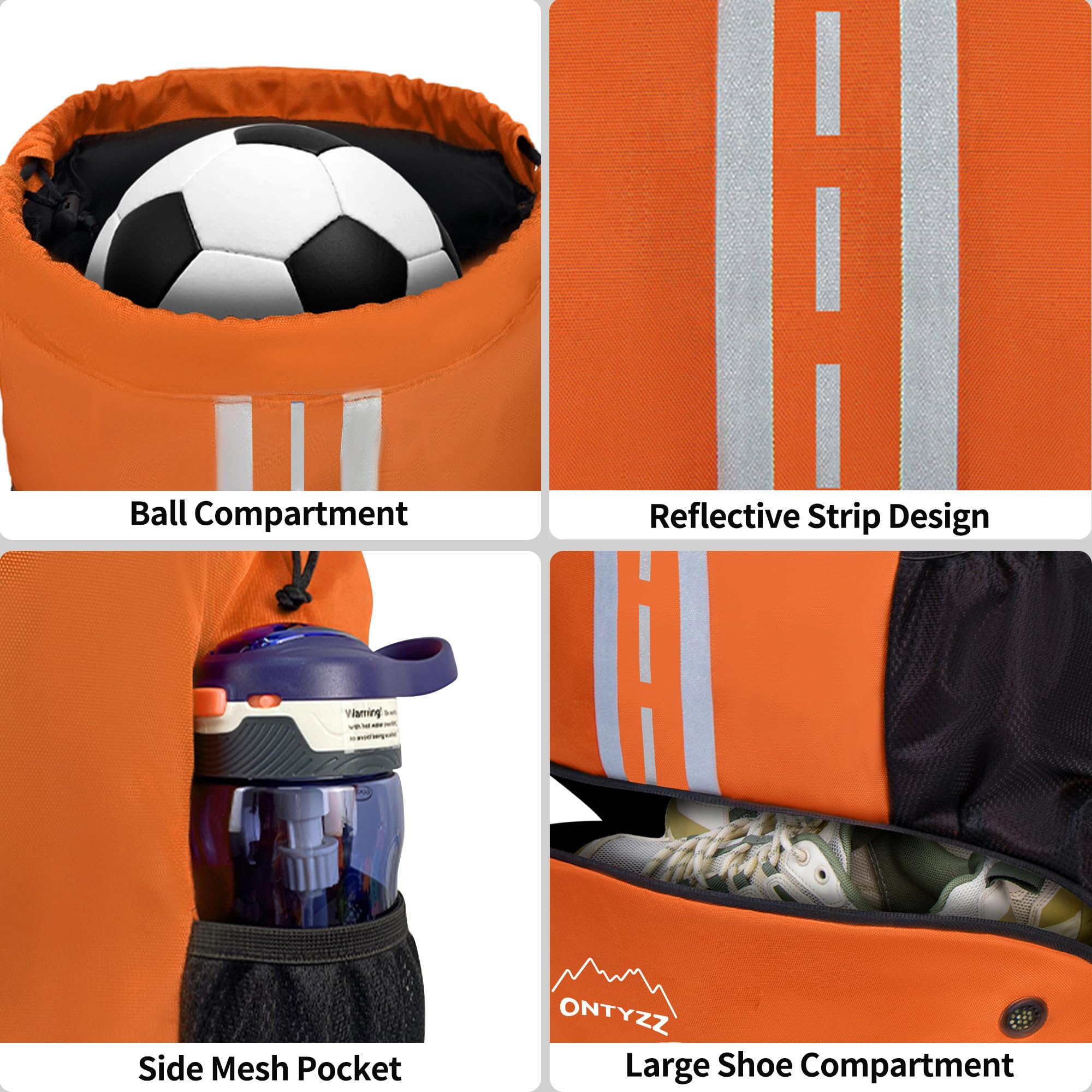 Sac à Dos Sport ONTYZZ Imperméable – Compartiment Chaussures, Séparation Sèche/humide, Pour Foot, Basket, Natation