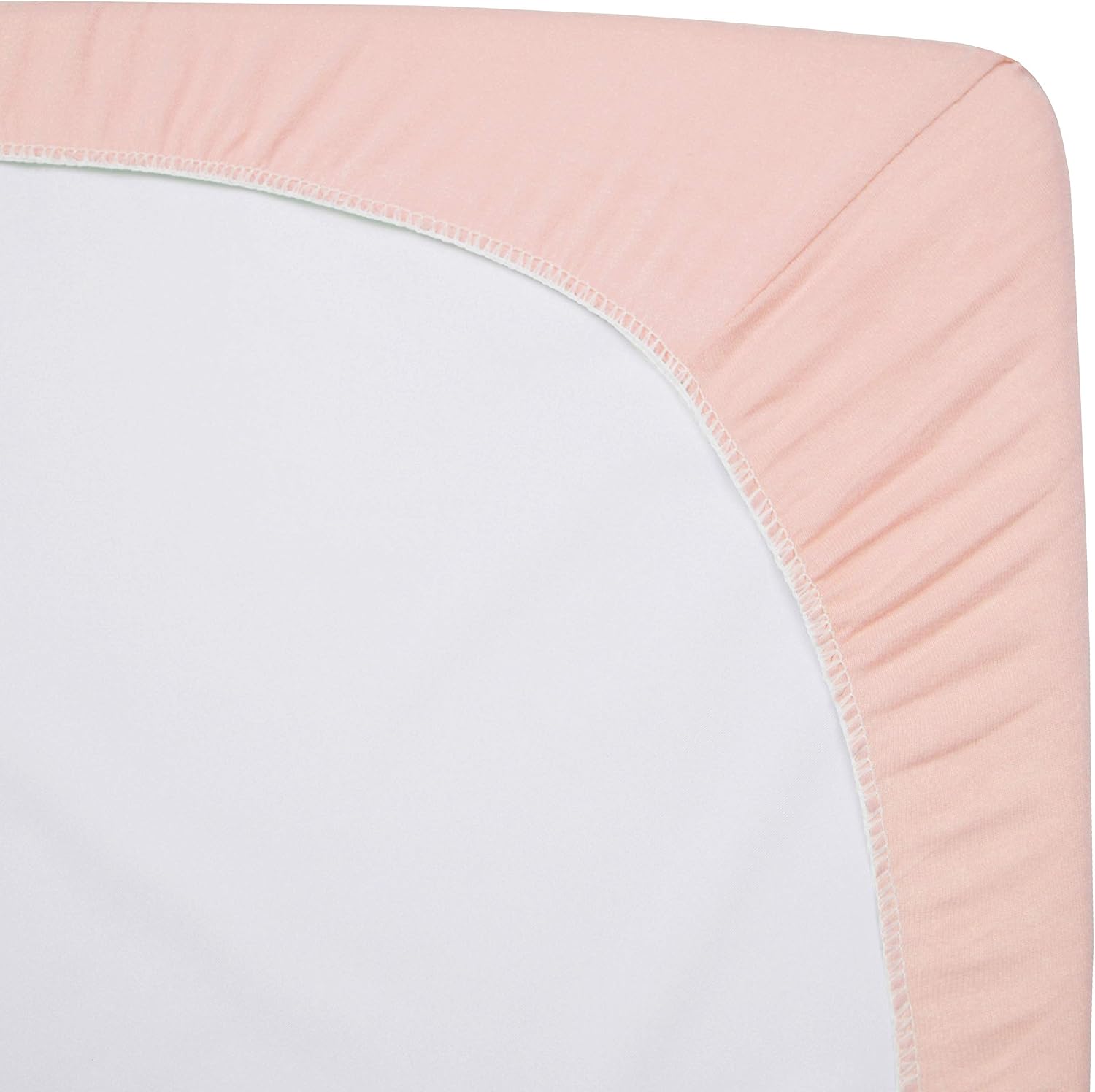 American Baby Company 100% Natural Cotton Fitted Pack and Play Sheet 39" x 27" - Soft & Breathable Pack N Play Sheet for Playpen, Playard & Mini Crib Mattress, Blush, for Boys & Girls
