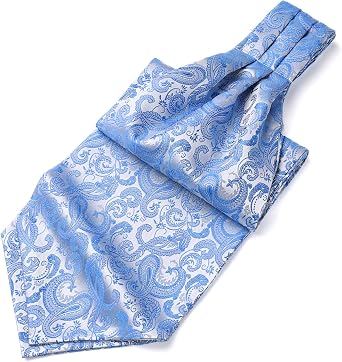 HISDERN Ascot Tie Mens Cravat Ties Floral Paisley Polka Dot Jacquard Self Ascots Cravat Scarf Wedding Party