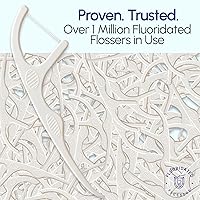 Vista 6 de Púas de hilo dental con flúor, protección mejorada de la cavidad, púas de hilo dental sin sabor. Hilo dental resistente a las trituraciones, 180