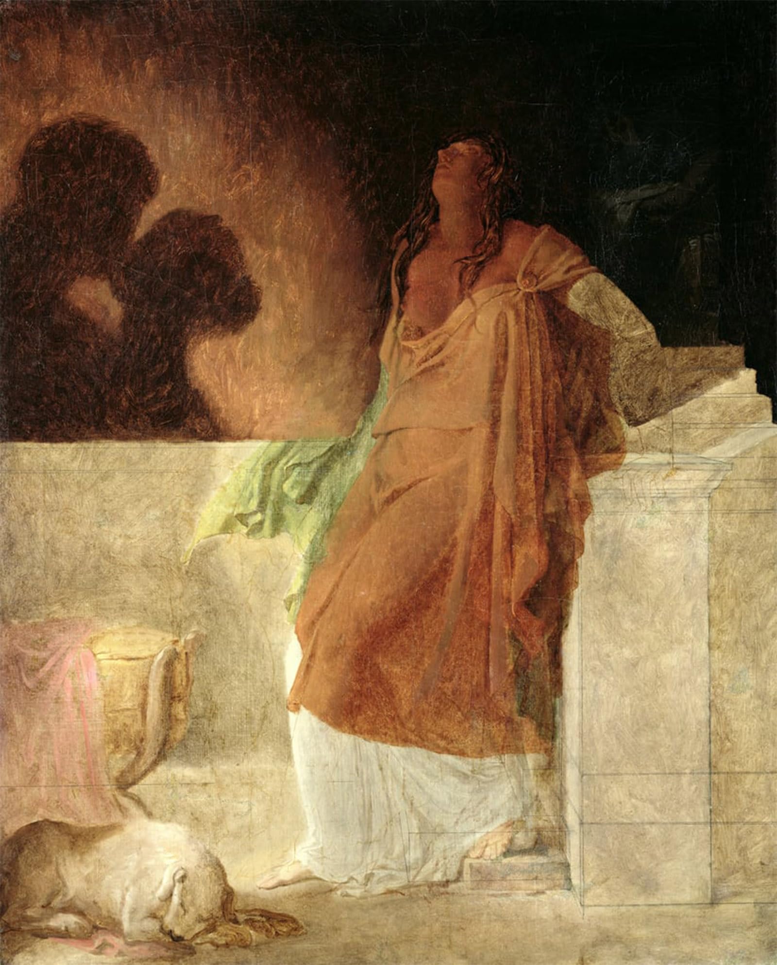 SERENDIPITP Abstract Painting Mural Print Picture Wall Decor Painting Jealousy by Baron Pierre Narcisse Guerin Vintage Wall Artwork for Home Decor 60x90cm