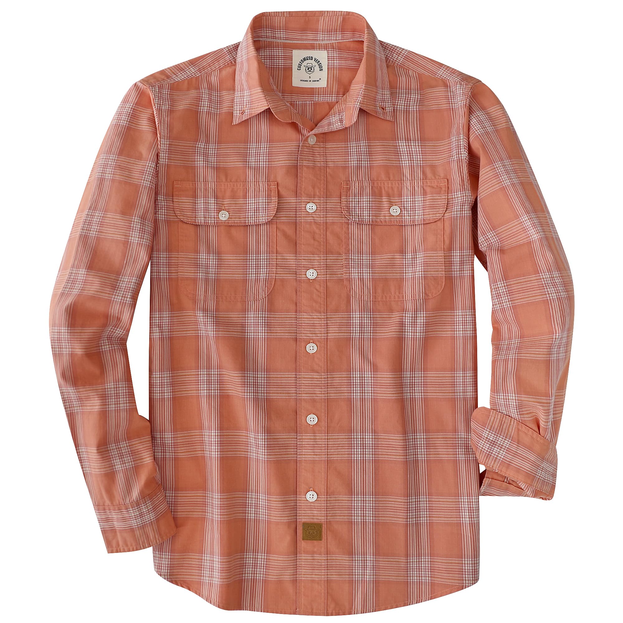 Dubinik® Mens Casual Plaid Shirt Long Sleeve Regular Fit Button Down Work Shirts with 2 Pocket Soft Lightweight Everyday Wear