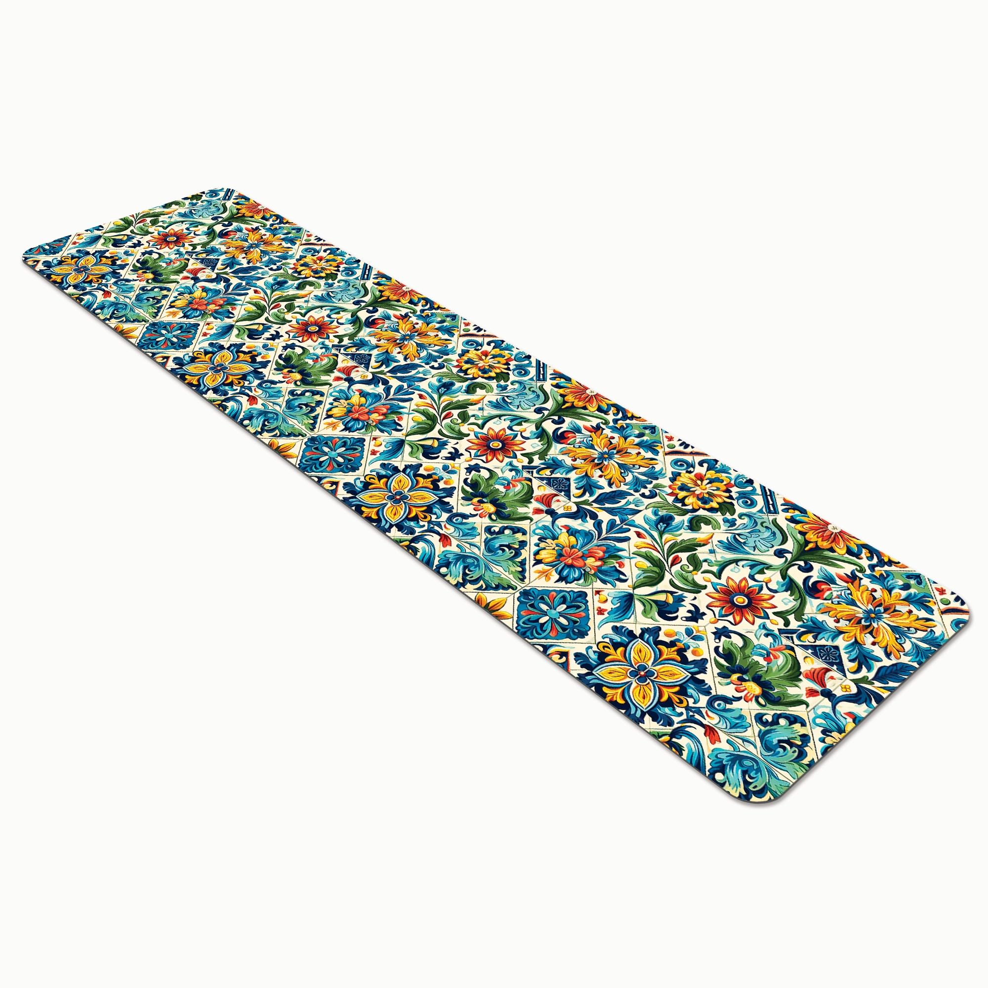 Comart - Tappeto Cucina Austin - Impermeabile - Antiscivolo - Antimacchia - Lavabile in Lavatrice - Passatoia in Poliestere - per Corridoio e Cucina - Made in Italy - Piastrelle Tiles - 50x170 cm