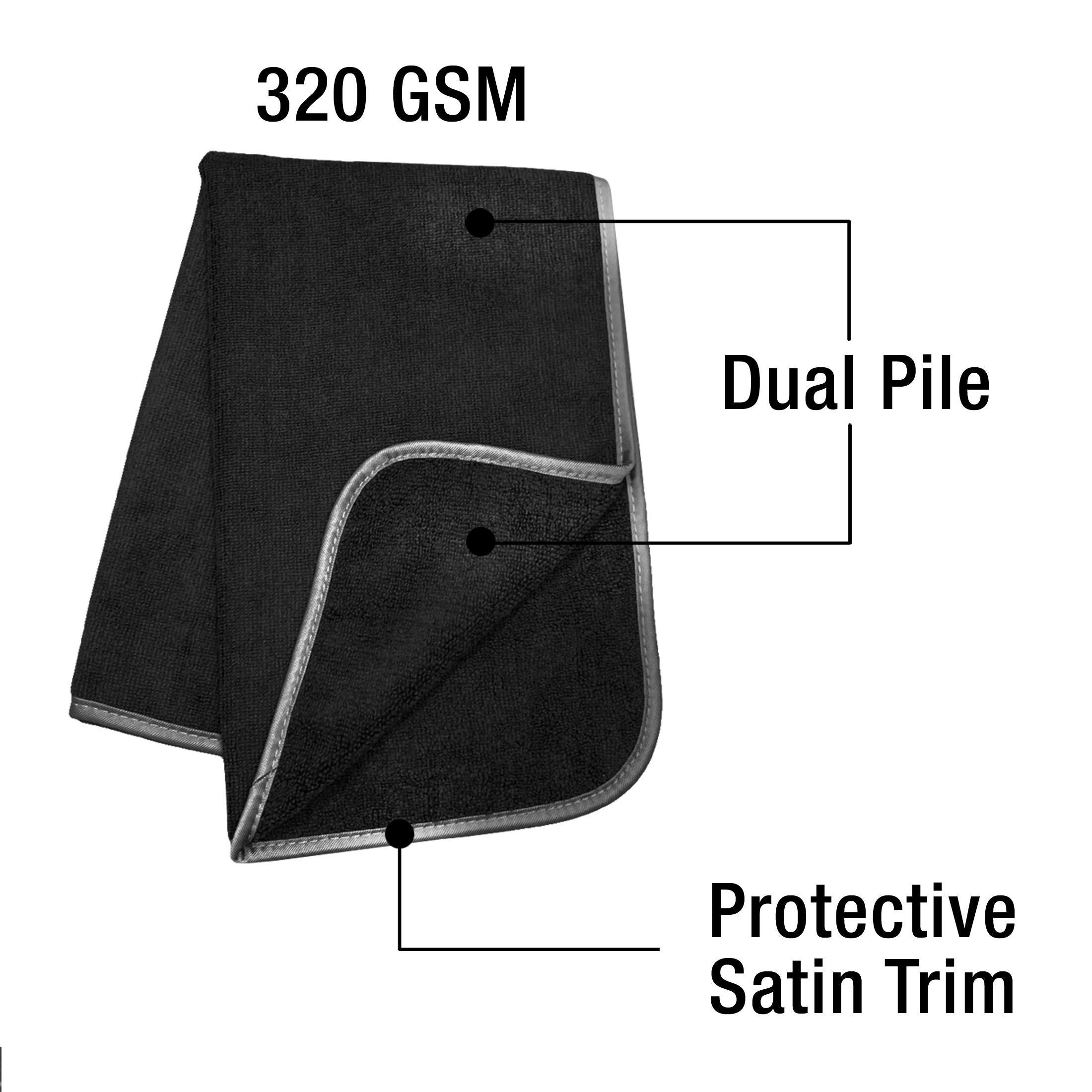 Detailer's Preference Toallas de microfibra multiusos sin bordes y sin arañazos, superabsorbentes profesionales, de 40 x 61 cm, 320 g/m², paquete de 12