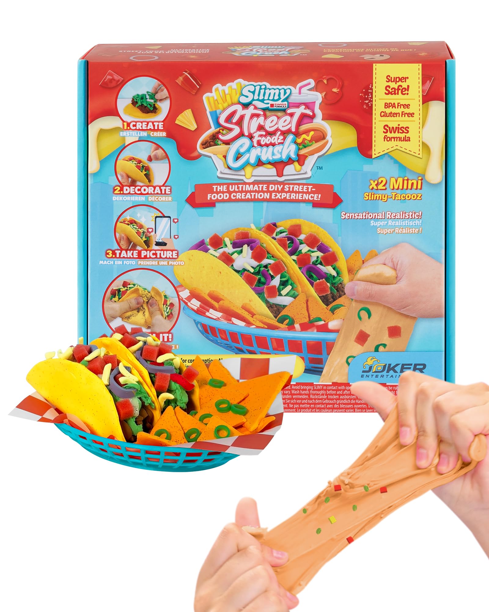 Slimy Street Foodz Crush Mini Pizzarino - Kit Slime Pâte à Modeler Créatif Enfant
