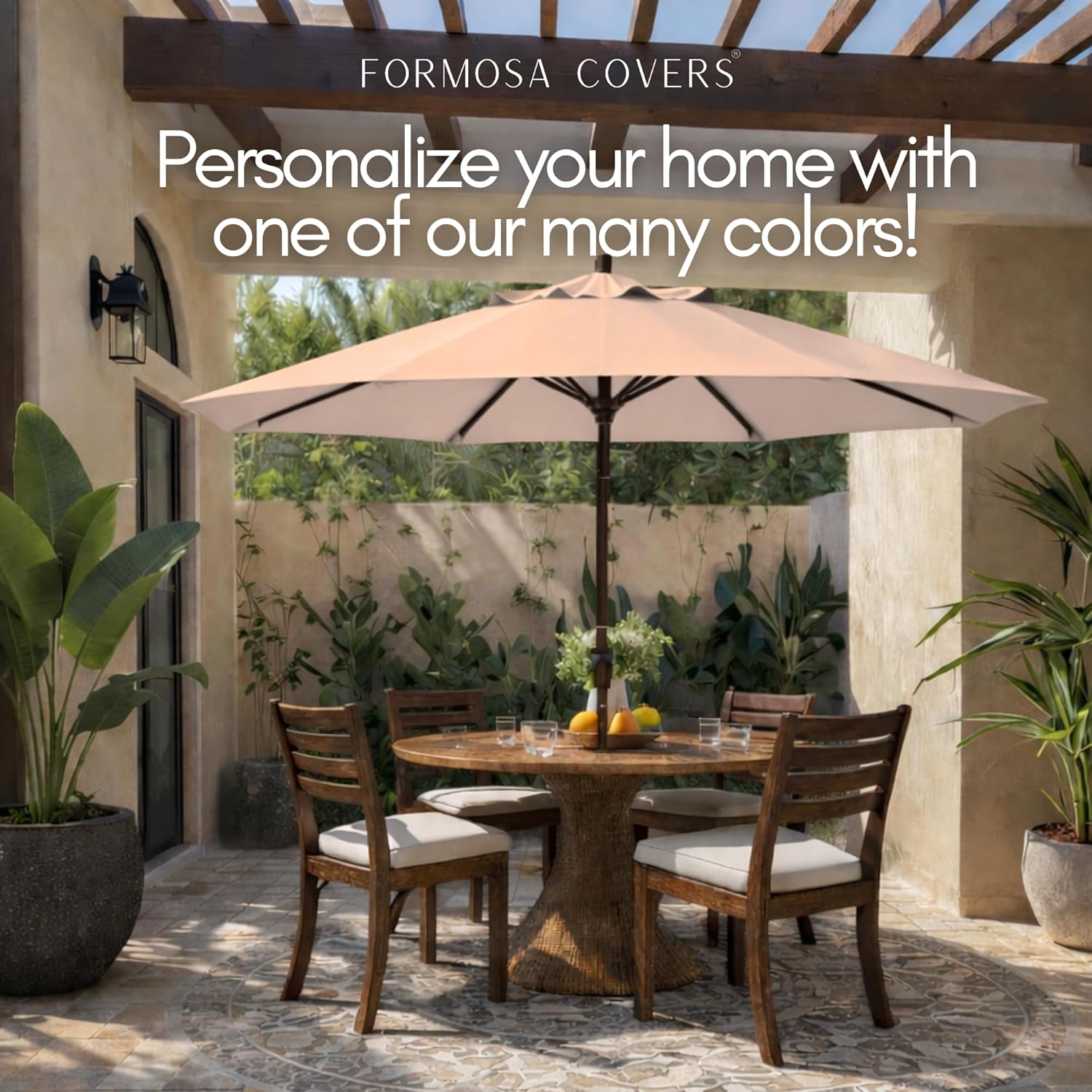 Formosa Covers - 9ft Market Patio Umbrella Replacement Canopy - 8 Ribs Top Canvas - 300D UV Protective and Water Resistant Umbrella Fabric - Premium Quality Replacement Canopy Cover ONLY (Taupe) - Image 8
