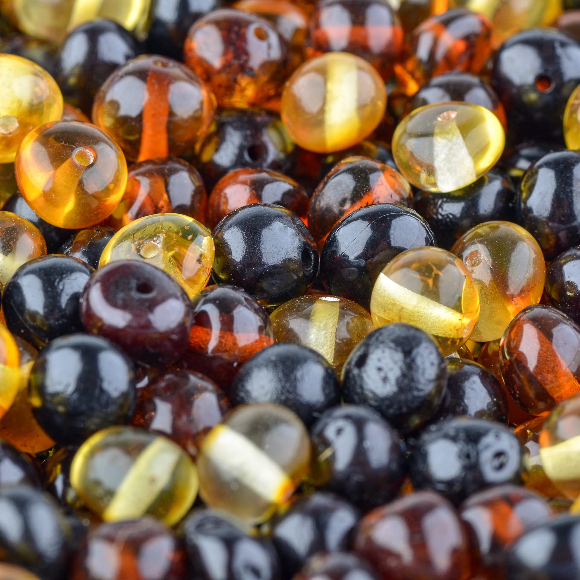 Perles En Ambre Baltique Naturel, Non Poli, Forme Ronde, Environ 120 Pièces Pour 10g - Neuf Sans Emballage