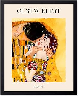 Monem Art Gustav Klimt Poster - Portrait of Adele Bloch-Bauer Print - Symbolism Art - The Lady in Gold Art - Gold Leaf Art - Art Nouveau Living Room or Office Wall Decor, 11x14 Black Framed