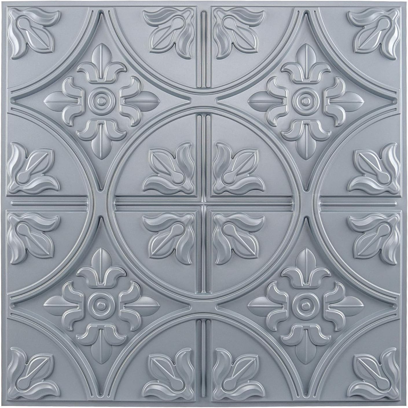 Art3d Drop Ceiling Tiles 2x2, Glue-up Ceiling Panel, Fancy Classic Style in Gray