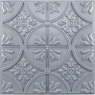 Art3d Drop Ceiling Tiles 2x2, Glue-up Ceiling Panel, Fancy Classic Style in Gray