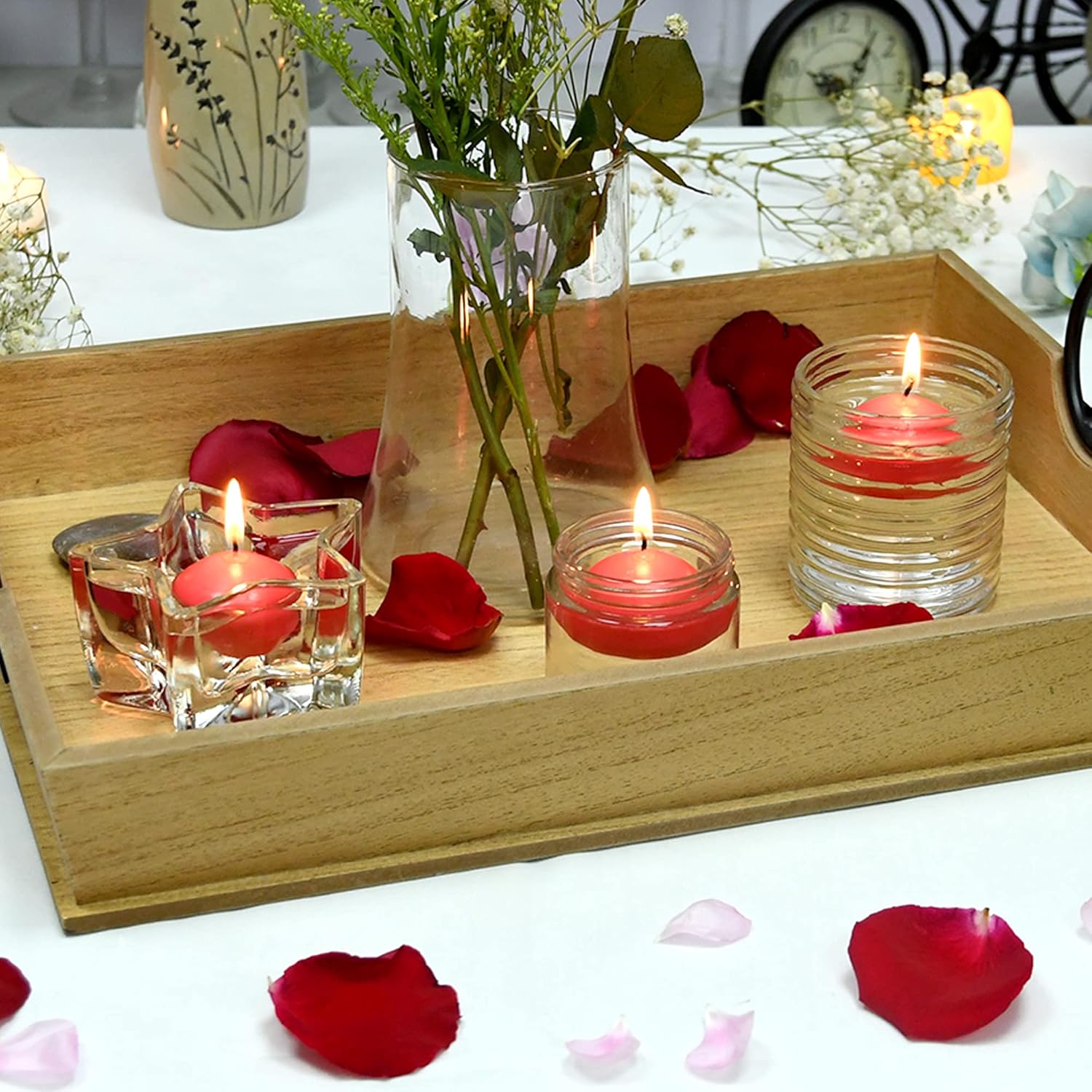 Zest Candle CFZ-007_6 144-Piece Floating Candle, 1.75", Ruby Red