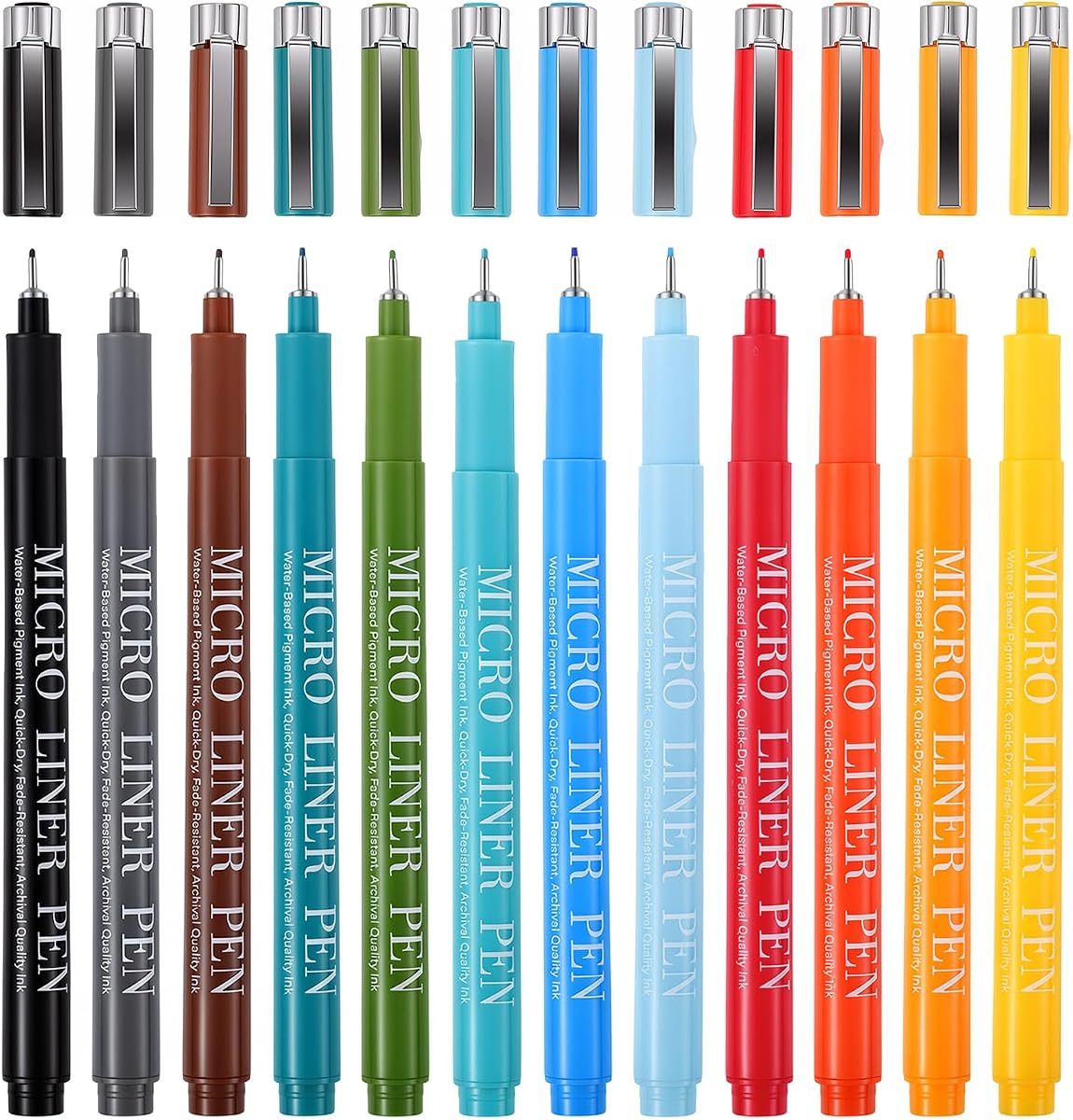 Thboxes Colored Fineliner Pens, Set of 12 Colors Micron Fineliner Pens, Micro Pen Sizes-Ideal for Manga, Sketching, Comic Outlining, Anime,Technical Drawing Art Supplies