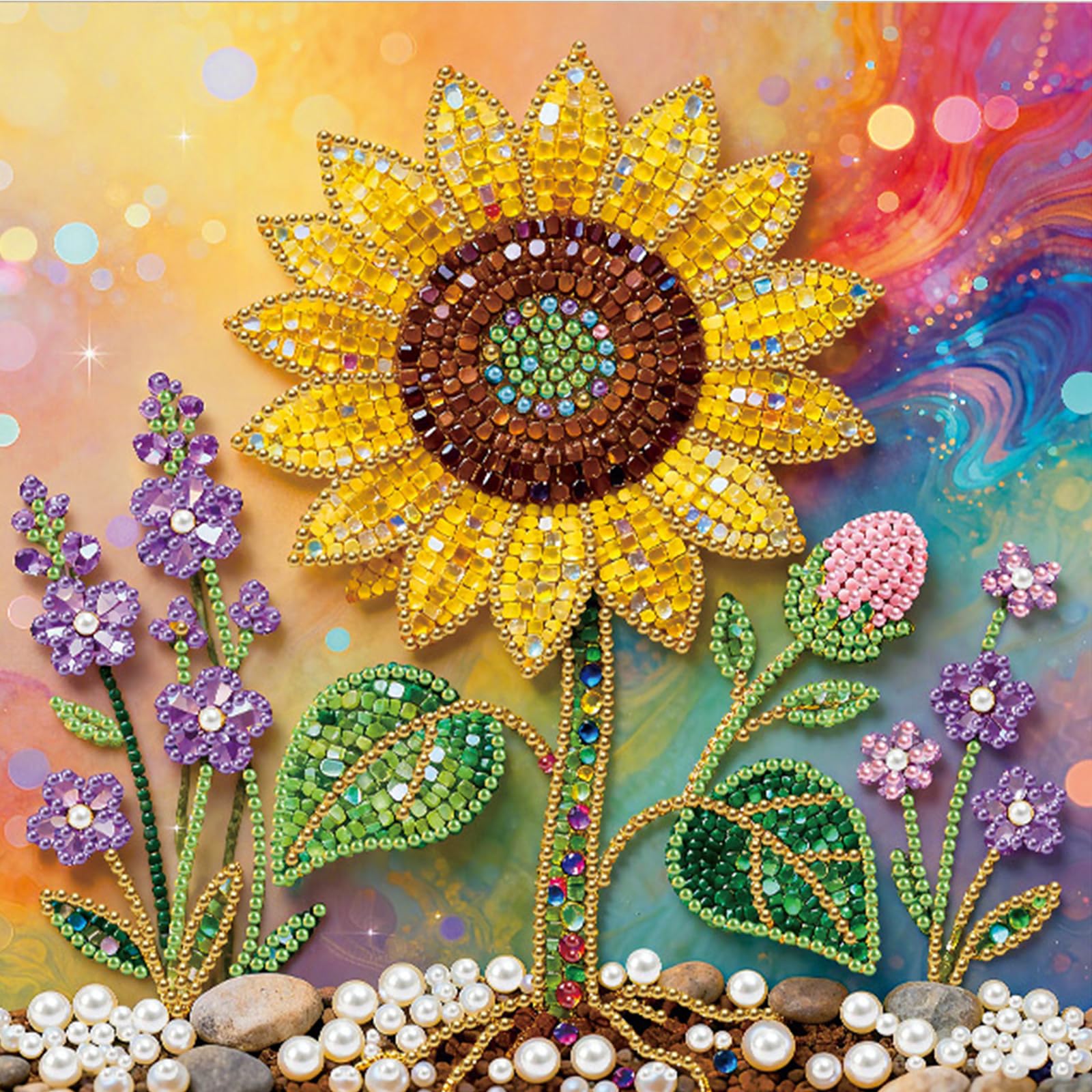 Aodejoy Zzh229 5D Pearl Painting Kits For Adults, 25X25cm Diy Pearl Gem Art Diamond Painting Kits For Beginners, Creativity Diy Pearls Dot Paintings, Home Decor Diamond Dots Paintings Gem Picture Arts Craft