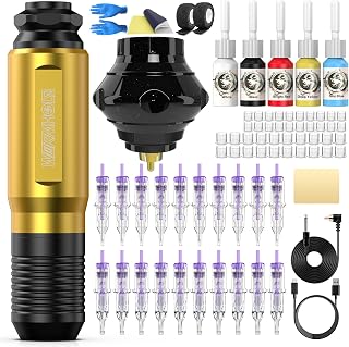 Wireless Tattoo Kit, Tattoo Machine Kit Tattoo Pen Kit Tattoo Gun Kit with Tattoo Battery Rotary Tattoo Machine for Beginners (WTK178)