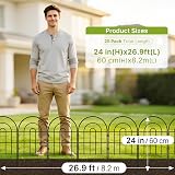 Thealyn Metal Garden Fence 60cm H x 33cm W (25 Panels, Total Length 3.3m) Outdoor Decorative Fence No Dig Fence Border Fence Dog Fence for Flower Bed, Yard, Animal Barrier - 2