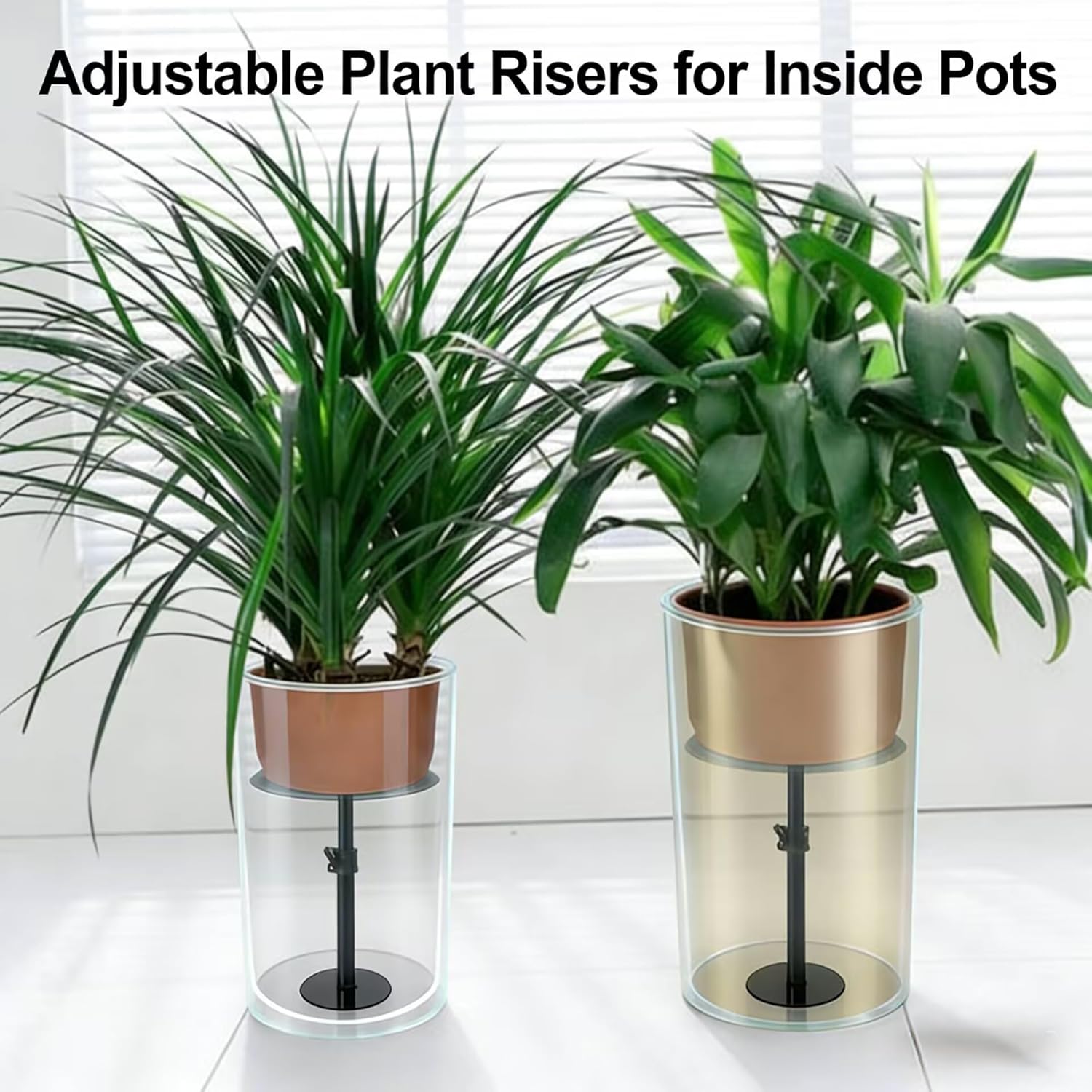 Adjustable Plant Riser, 11-19" Rise Planter Insert Filler for Large Pots, Plant Lift Inserts Pot Risers for Indoor Outdoor Tall Taper Planter Container , Fits 6/8/10 Inch Pots Base Top