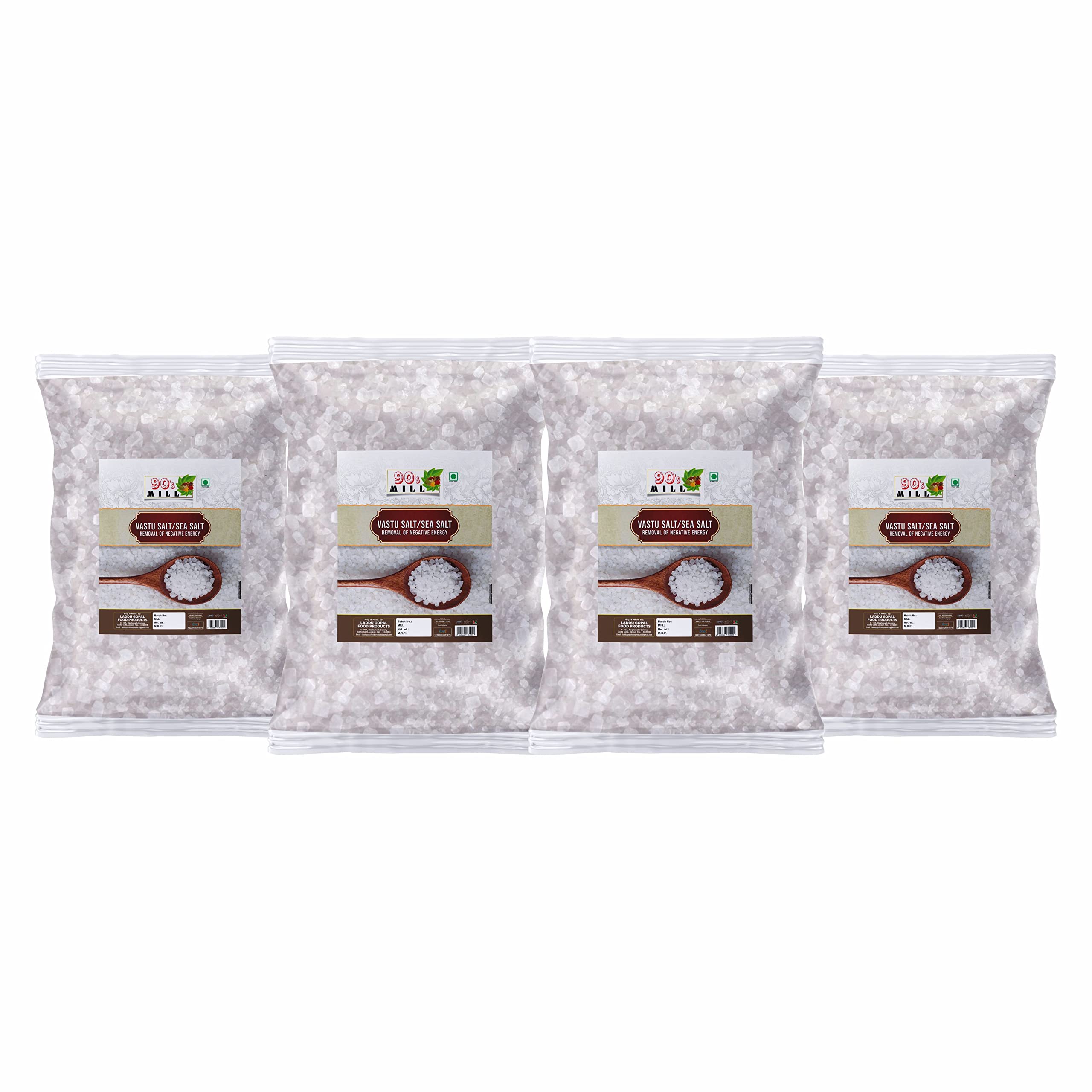 90s MILL Sea Salt | For Cooking, Curing, Bath | Value Pack | Sea Salt - 2 kg Pack of 4 (500gm X 4)|Vastu salt- Khada salt- Suddh Namak- Negative energy Cleanser/Remover Sea Salt (B0BBB4C8ZZ) Amazon Price History, Amazon Price Tracker